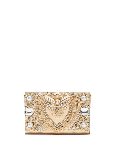 Dolce & Gabbana Devotion Jewel Mini Bag In Gold