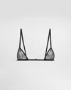Dolce & Gabbana Lace-trimmed Triangle Bra In Black