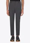 Dolce & Gabbana Micro Patterned Wool Cargo Pants In Gray