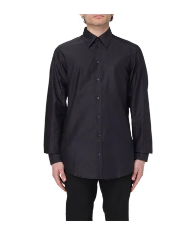 Dolce & Gabbana Micro Polka-dot Shirt In Black