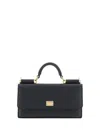 Dolce & Gabbana Black Handbag With Logo Plaque In Grained Leather Woman In Black