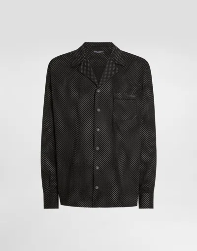 Dolce & Gabbana Microprinted Vanity Shirt In Black