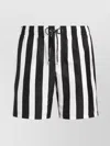 Dolce & Gabbana Striped Swim Shorts In Black