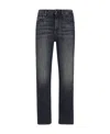 Dolce & Gabbana Black Mid-rise Straight-leg Jeans In Black