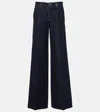 Dolce & Gabbana Wide-leg Denim Trousers With Belt Loops For A Dark Wash In Blue