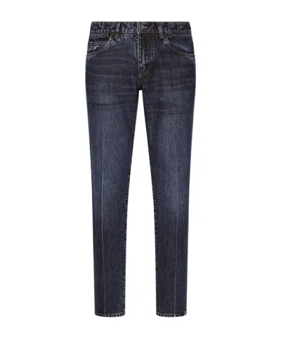Dolce & Gabbana Mid-rise Slim-cut Jeans In Black