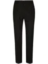 Dolce & Gabbana Stretch Cotton Pants With Dg Hardware In Black