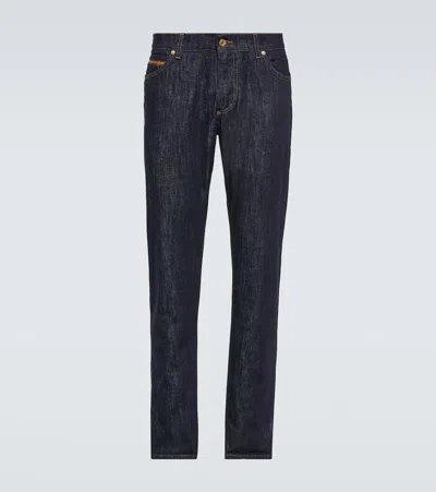 Dolce & Gabbana Regular-fit Cotton Jeans With Tag In Multicolor