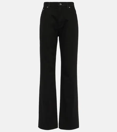 Dolce & Gabbana Straight Medium Waist Denim Jeans In Black