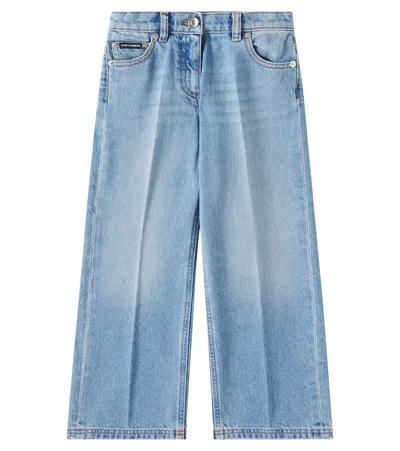 Dolce & Gabbana Kids' Mid-rise Straight Jeans In Blue