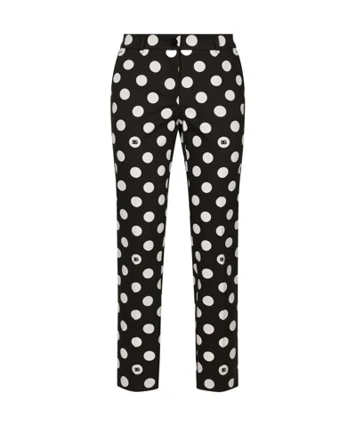 DOLCE & GABBANA DOLCE  GABBANA POLKA-DOT PRINTED PANTS
