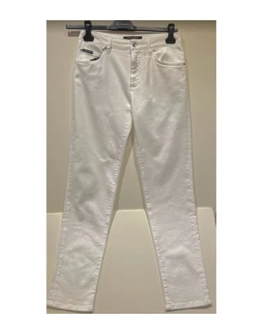 Dolce & Gabbana Mid-rise Tapered-leg Jeans In White