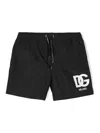 Dolce & Gabbana Logo-print Drawstring Swim Shorts In Black