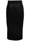 Dolce & Gabbana Midi Skirt In Powernet And Satin In Black
