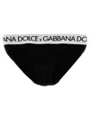 Dolce & Gabbana Black Midi Stretch Cotton Brief In Nero