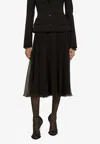 Dolce & Gabbana Midi Chiffon Skirt In Black