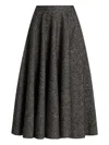 Dolce & Gabbana Midi Circle Skirt In A Dotted Wool Blend Dolce E Gabbana In Gray