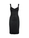 Dolce & Gabbana Midi Corsetry Powernet Lace Dress In Black