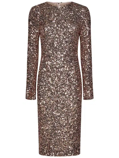 Dolce & Gabbana Midi Dress In Brown