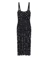 Dolce & Gabbana Dolce&gabbana Polka Dot Ruched Tulle Midi Dress In Black