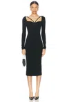 Dolce & Gabbana Jersey Milano Rib Calf-length Dress In Black