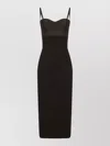 Dolce & Gabbana Midi Dress Bustier Neckline Spaghetti Straps In Black
