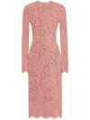Dolce & Gabbana Women Branded Floral Cardonetto Lace Sheath Dress In Multicolor