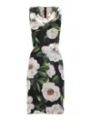 Dolce & Gabbana Women Gardenia Print Silk Chiffon Sheath Dress In Multicolor