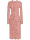 Dolce & Gabbana Women Branded Floral Cardonetto Lace Sheath Dress In Multicolor