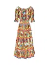 Dolce & Gabbana Midi Dress With Cart Print
