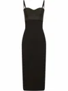Dolce & Gabbana Midi Dress Bustier Neckline Spaghetti Straps In Black