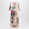 Dolce & Gabbana Women Satin Dress With Iconic Floral Print