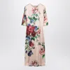 Dolce & Gabbana Women Satin Dress With Iconic Floral Print