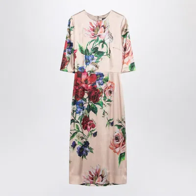 DOLCE & GABBANA DOLCE & GABBANA MIDI DRESS WITH FLORAL PRINT