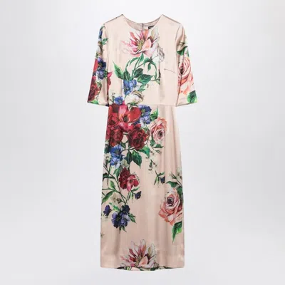 Dolce & Gabbana Midi Dress With Floral Print In Multi