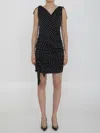 Dolce & Gabbana Midi Dress With Polka-dot Print In Black