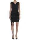 Dolce & Gabbana Midi Dress With Polka-dot Print In Black