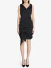 Dolce & Gabbana Midi Dress With Polka-dot Print In Black