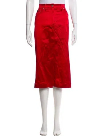 Pre-owned Dolce & Gabbana Midi Length Skirt In Red