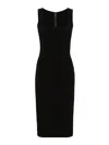 Dolce & Gabbana Milan Stitch Stretch Jersey Sheath Dress In Black