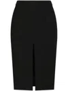 Dolce & Gabbana Wool Midi Tuxedo Pencil Skirt In Black