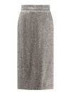 Dolce & Gabbana High-waisted Textured Midi Pencil Skirt In Gray