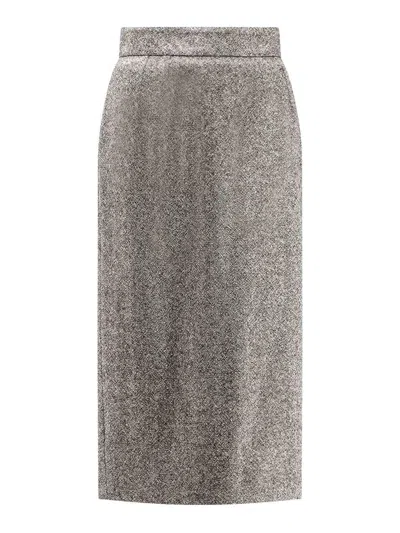 Dolce & Gabbana Midi Pencil Skirt In Virgin Wool In Multi