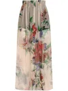 Dolce & Gabbana Pleated Floral Midi Skirt With Elasticated Waist