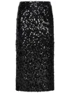 Dolce & Gabbana Black Sequin Pencil Midi Skirt In Black