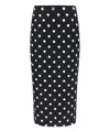 Dolce & Gabbana Capri Polka-dot Charmeuse Pencil Skirt In Black