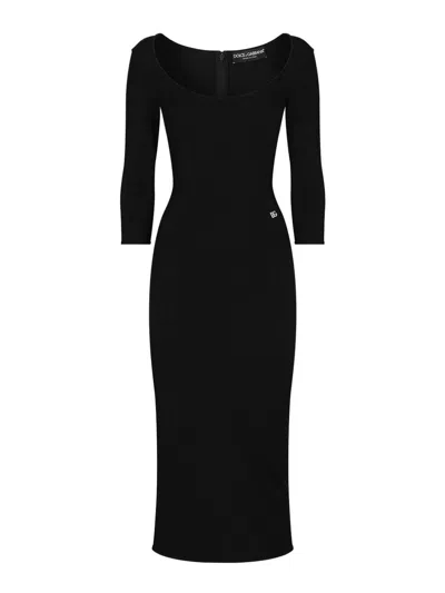 DOLCE & GABBANA FALDA SEMILARGA - NEGRO