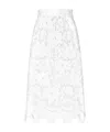 Dolce & Gabbana Cotton Midi Skirt With Floral Openwork Detailing In White