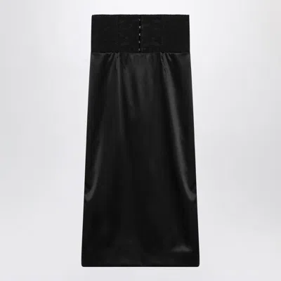 Dolce & Gabbana Midi Skirt With Corset Belt In Black