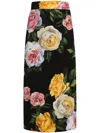 Dolce & Gabbana Multicolor Shirt With Oversize Pointed Collar And All-over Floral Motif In Silk Stretch Woman In Black